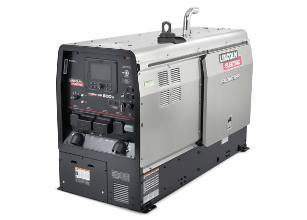 Lincoln Electric Frontier 500X engine-driven welder and generator with a stainless steel enclosure and front control panel